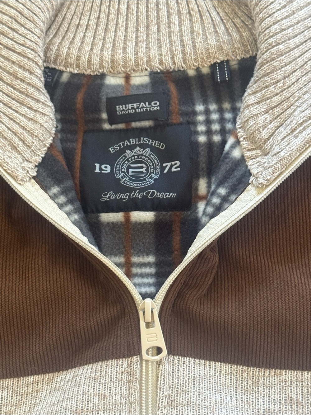Buffalo David Bitton Men's Brown Zip-Up Sweater watchman Jacket
